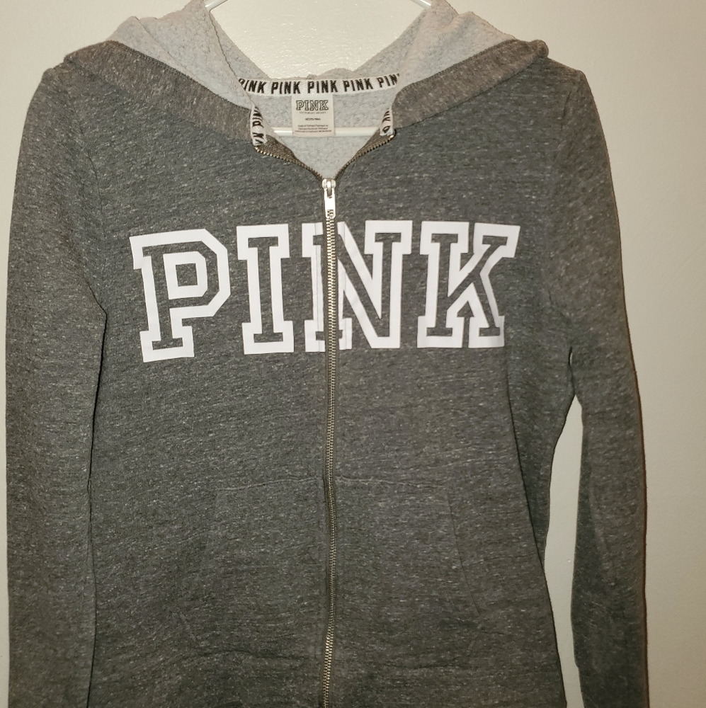 Pink Victoria Secret zip hoodie